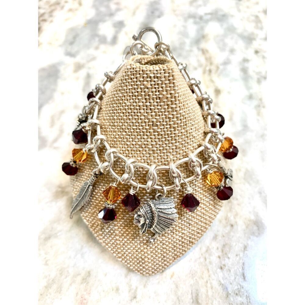 .925 Southwestern Handmade Sterling Silver Charm Bracelet #southwestern #fsu